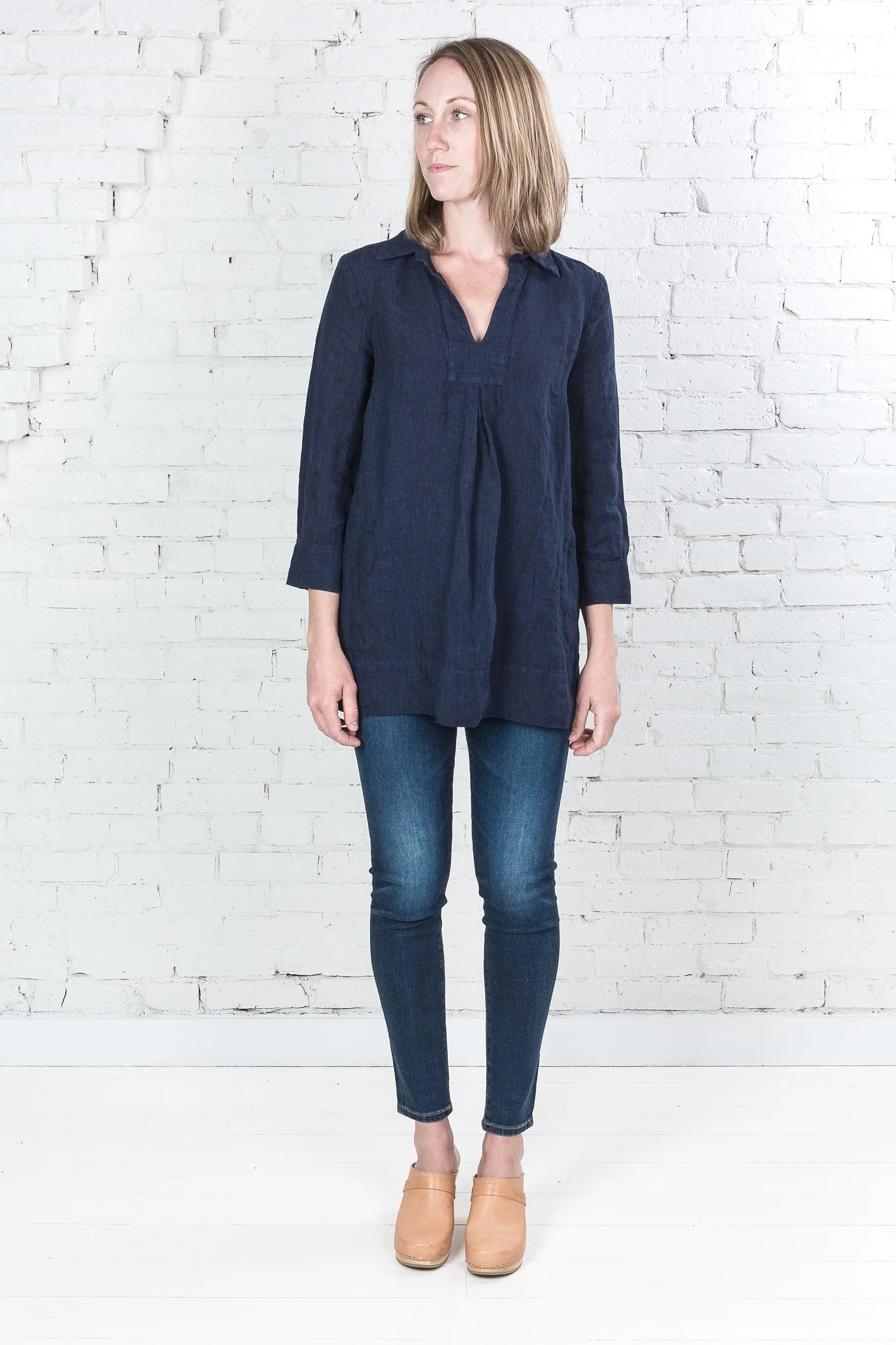 studio 412 linen made in maine painter top