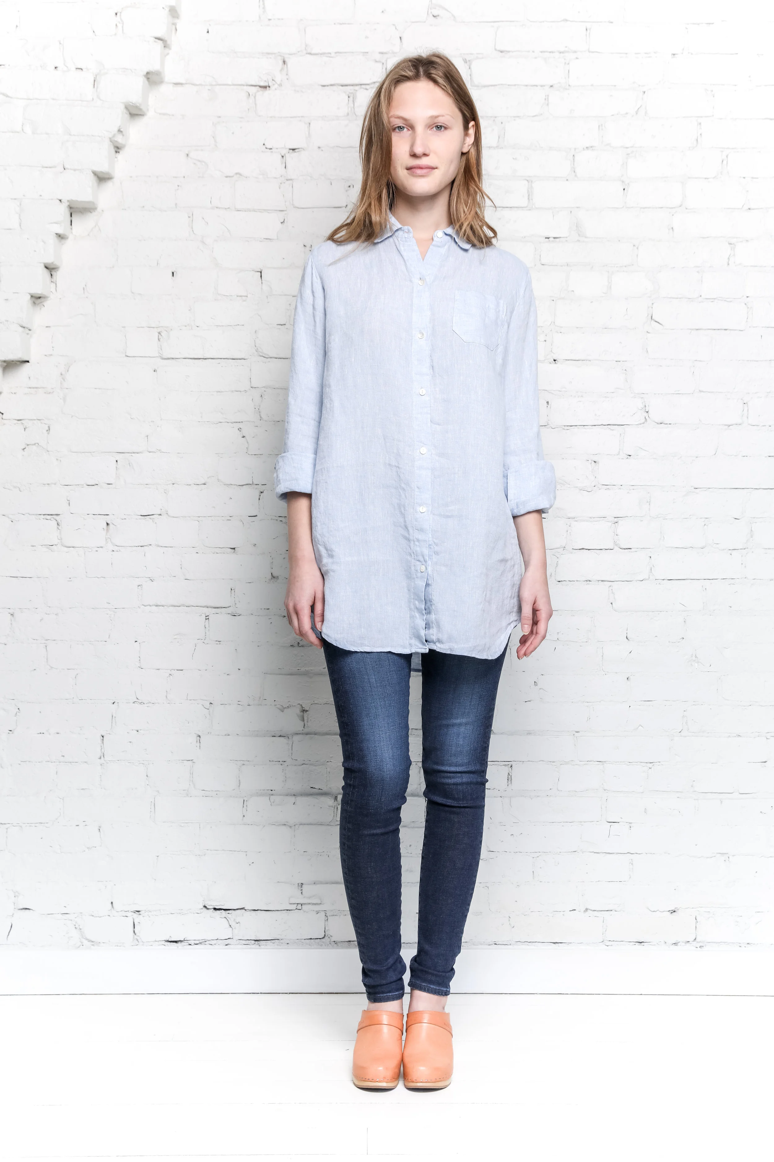 studio 412 boyfriend shirt linen made in maine