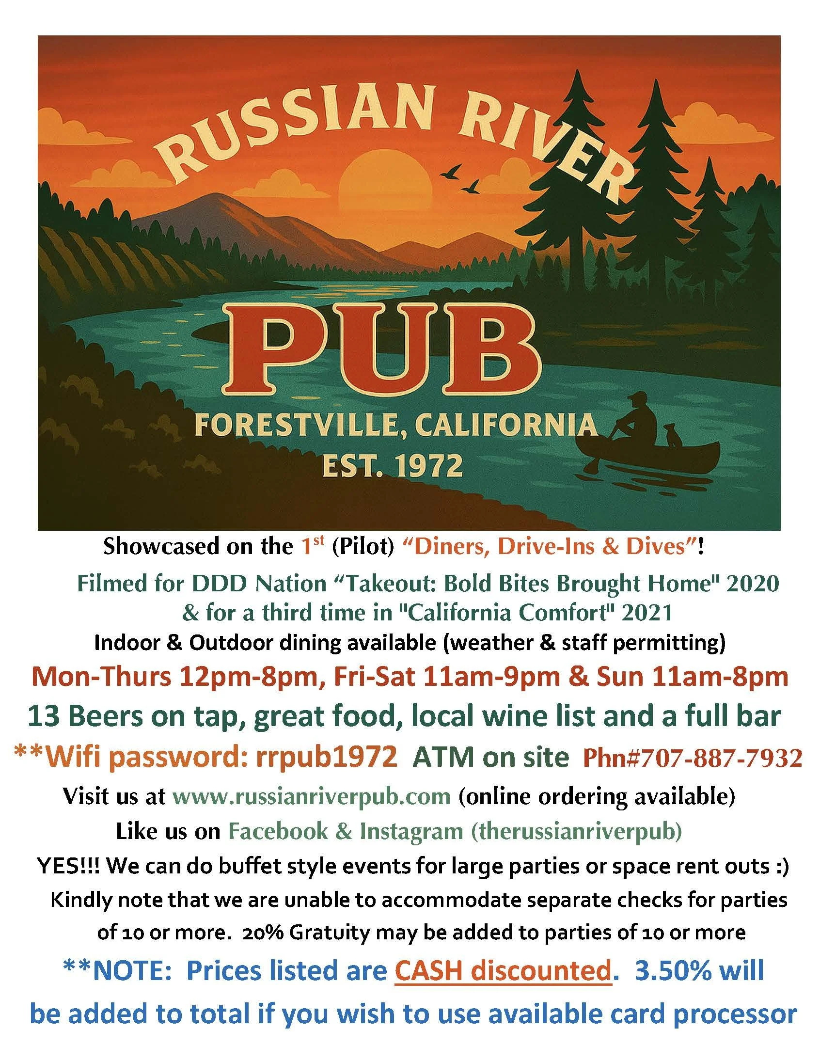 Russian River Pub Menu
