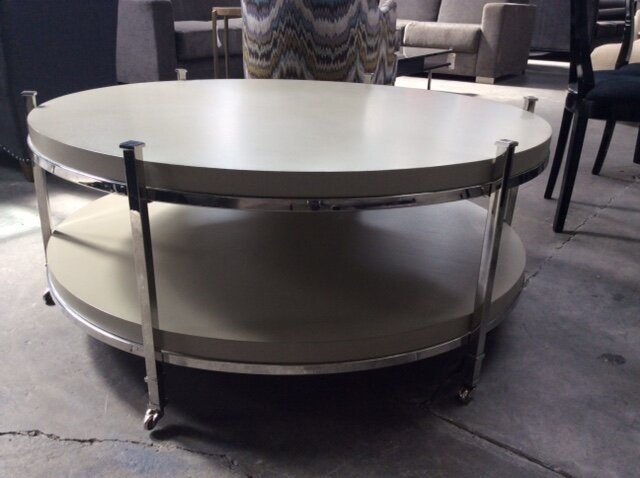 Consignment Furniture Savvy Snoot, Round Bamboo Coffee Table Cantoni
