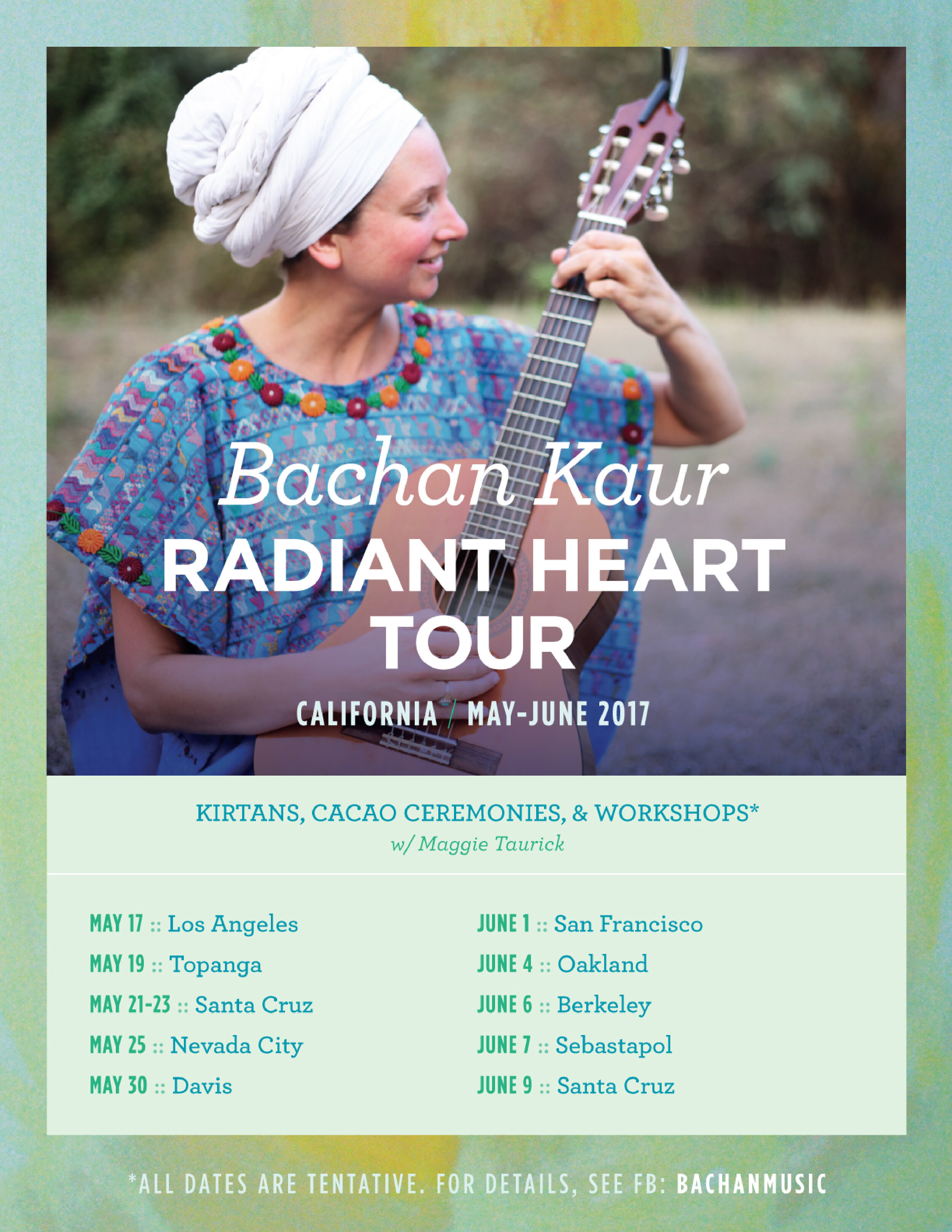  This was a flyer for a concert tour with devotional music artist,  Bachan Kaur . 