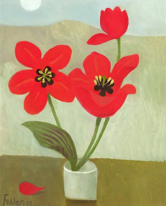 Mary Fedden UK 1915-2012 - Red Tulips 2010.jpg