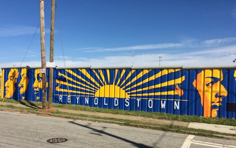 Collaborative mural initiated by WonderRoot, a nonprofit located within our neighborhood. It's located at the intersection of Wylie & Flat Shoals right next to the Atlanta Beltline.