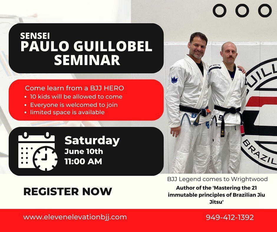 @paulo_guillobel from @guillobel_bjj_academy will come to the mountains on June 10th and lead an awesome seminar! Register now! Don&rsquo;t miss out.