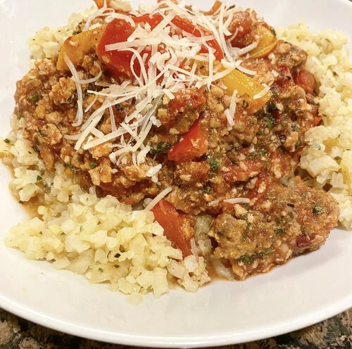 RECIPE | Turkey Meat Sauce &amp; Herbed Cauliflower Rice