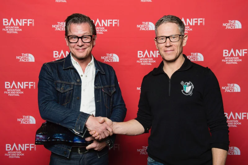 Grand Prize Winner Jim Herrington with the ACC's Keith Haberl: Book Awards, Banff Mountain Film and Book Festival.