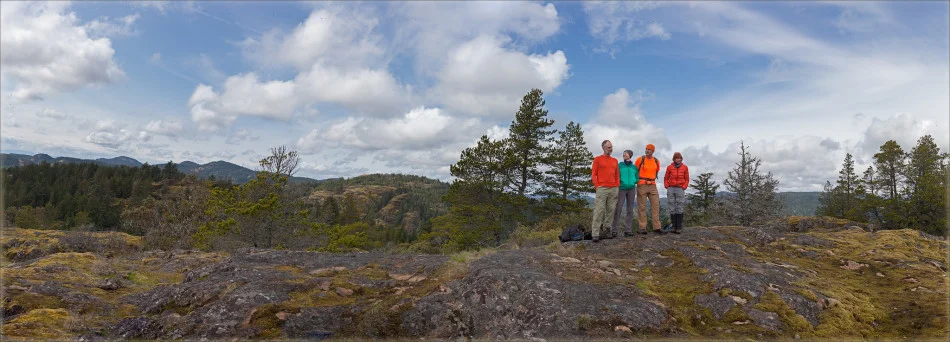 Footloose in the Sooke HIlls: (L-R) Roger Taylor, Peggy Taylor, Mike Whitney, Liz Williams. Photo by Mary Sanseverino.