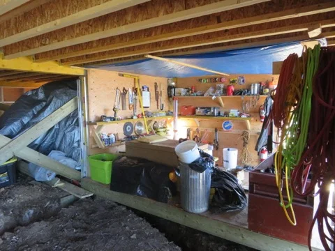 There’s a full stand-up basement that is currently used as the workshop and will have a multitude of uses later.