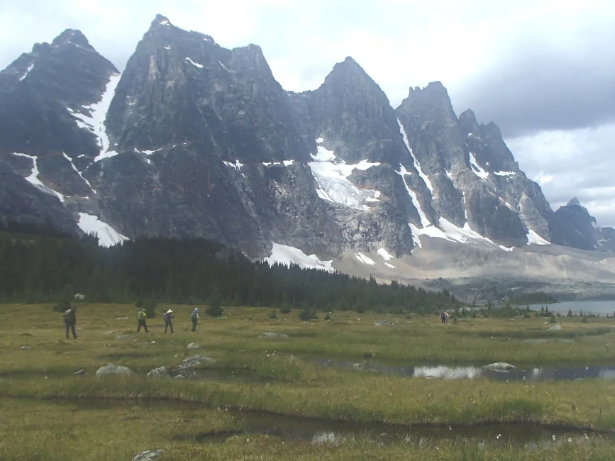 Hiking in the amazing Ramparts. Photo by Dave Ford.