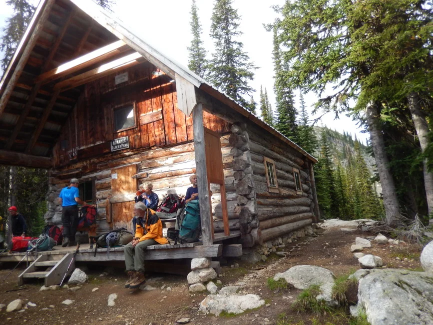 History break at the old Slocan Chief Cabin. Photo by Rick McKelvey.