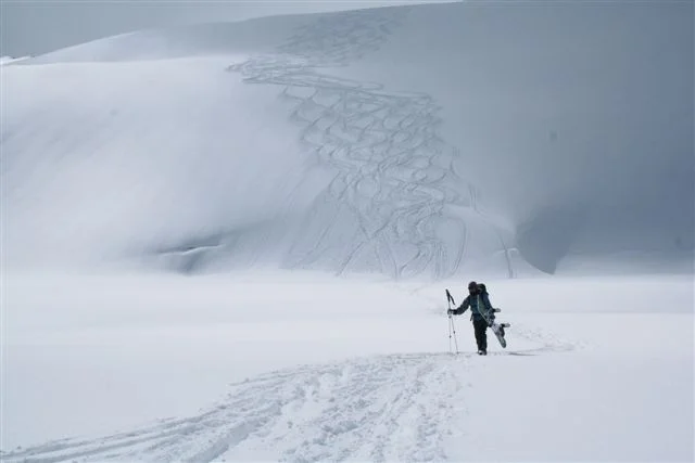 Snowboarders need to ride Mach 2 get over rolls in the moraines. They don’t seem to mind.