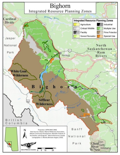 The Bighorn Backcountry between Banff and Jasper National Parks. Image from Alberta Wilderness Association.