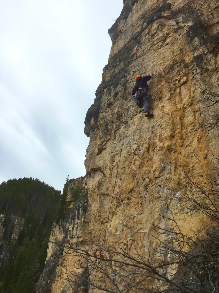 Paignton Wild on Lady in Red 5.10d. Photo by Chris Tunison.