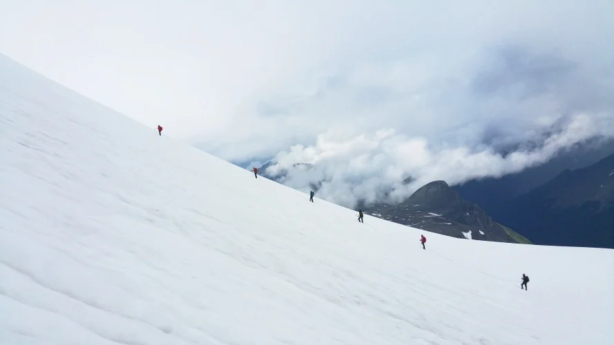Glacier work. Photo by Cam Roe.