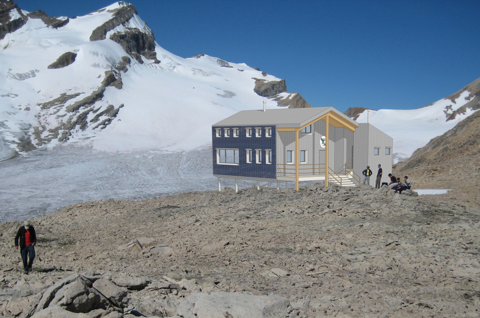 Plans for the location and architecture of the proposed Guy Hut.