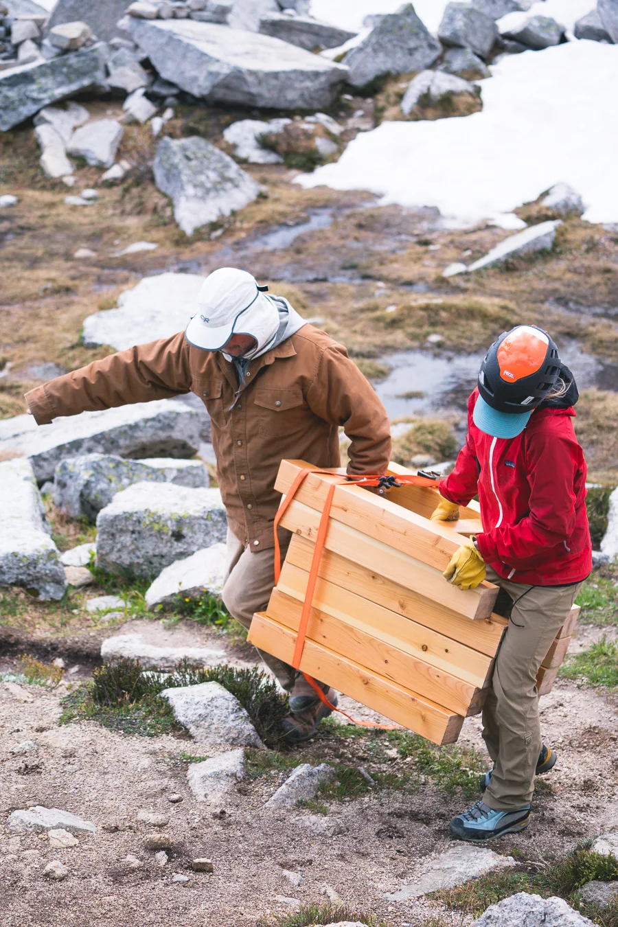 Carrying in joints for our new tables!