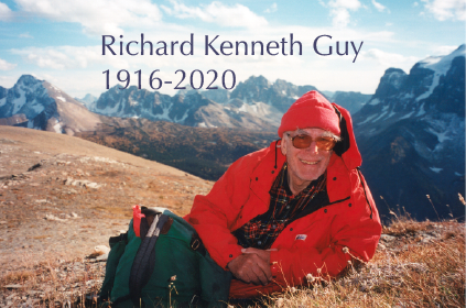 Richard Kenneth Guy, Sept 30th 1916 - Mar 9th 2020