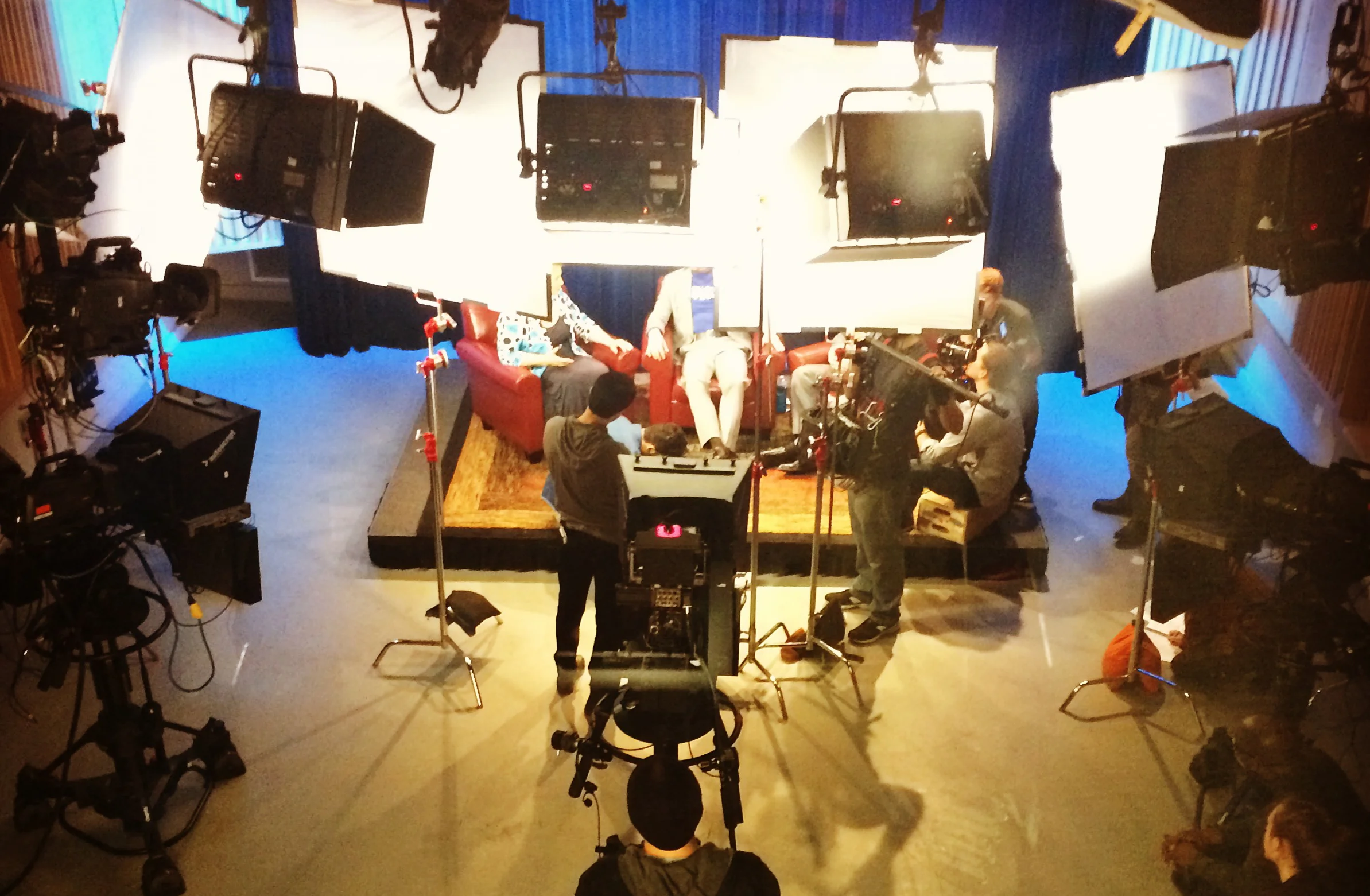 On the set of Roads To Olympia