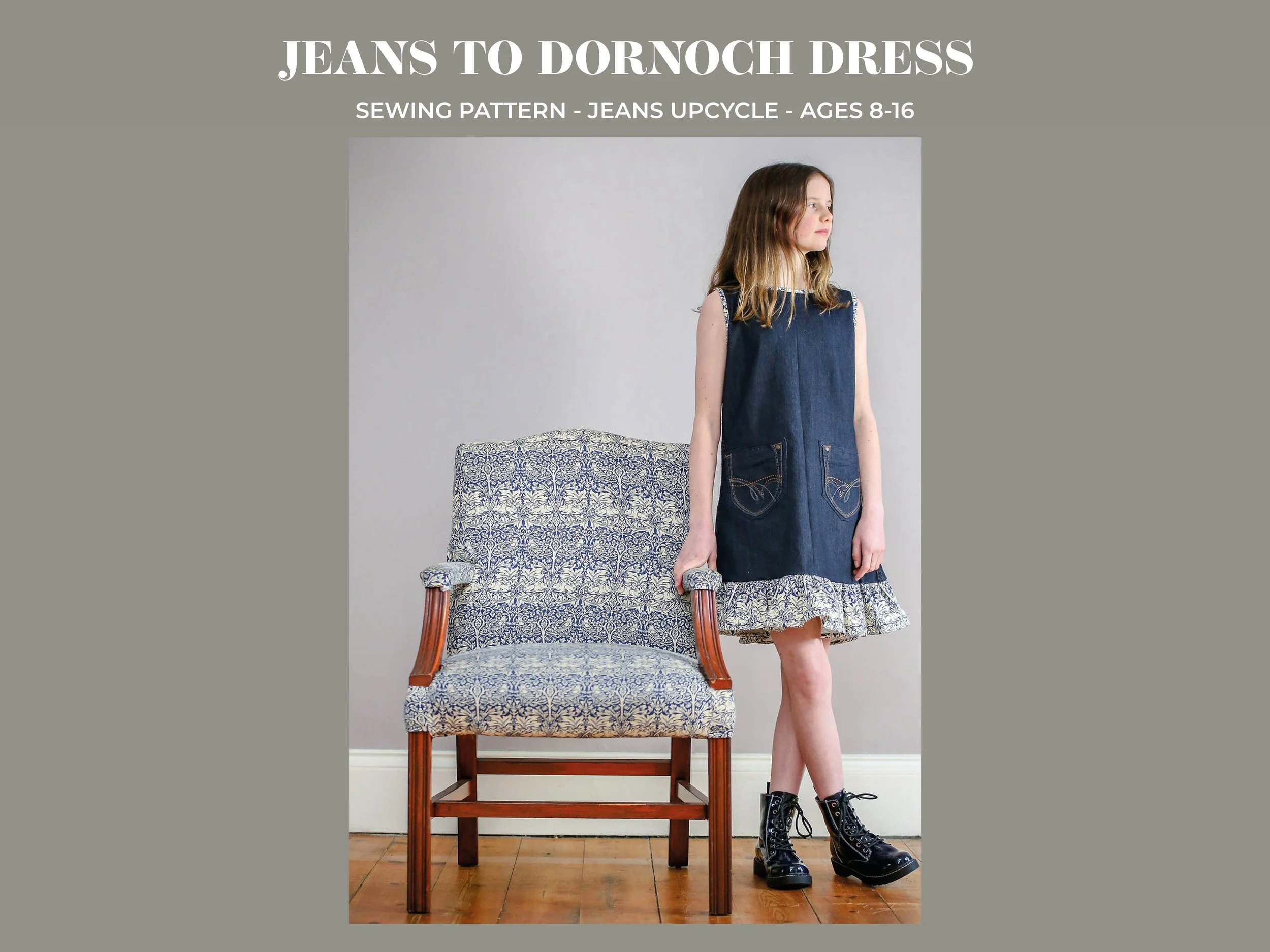 Jeans to Dornoch Dress Sewing Pattern - How to refashion & upcycle jeans to  a dress - Full tutorial including step by step photos  Greyfriars and Grace