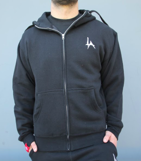 The Pentagon LA Zip Up Hoodie - (BLACK) ART MUSIC CULTURE LOS ANGELES