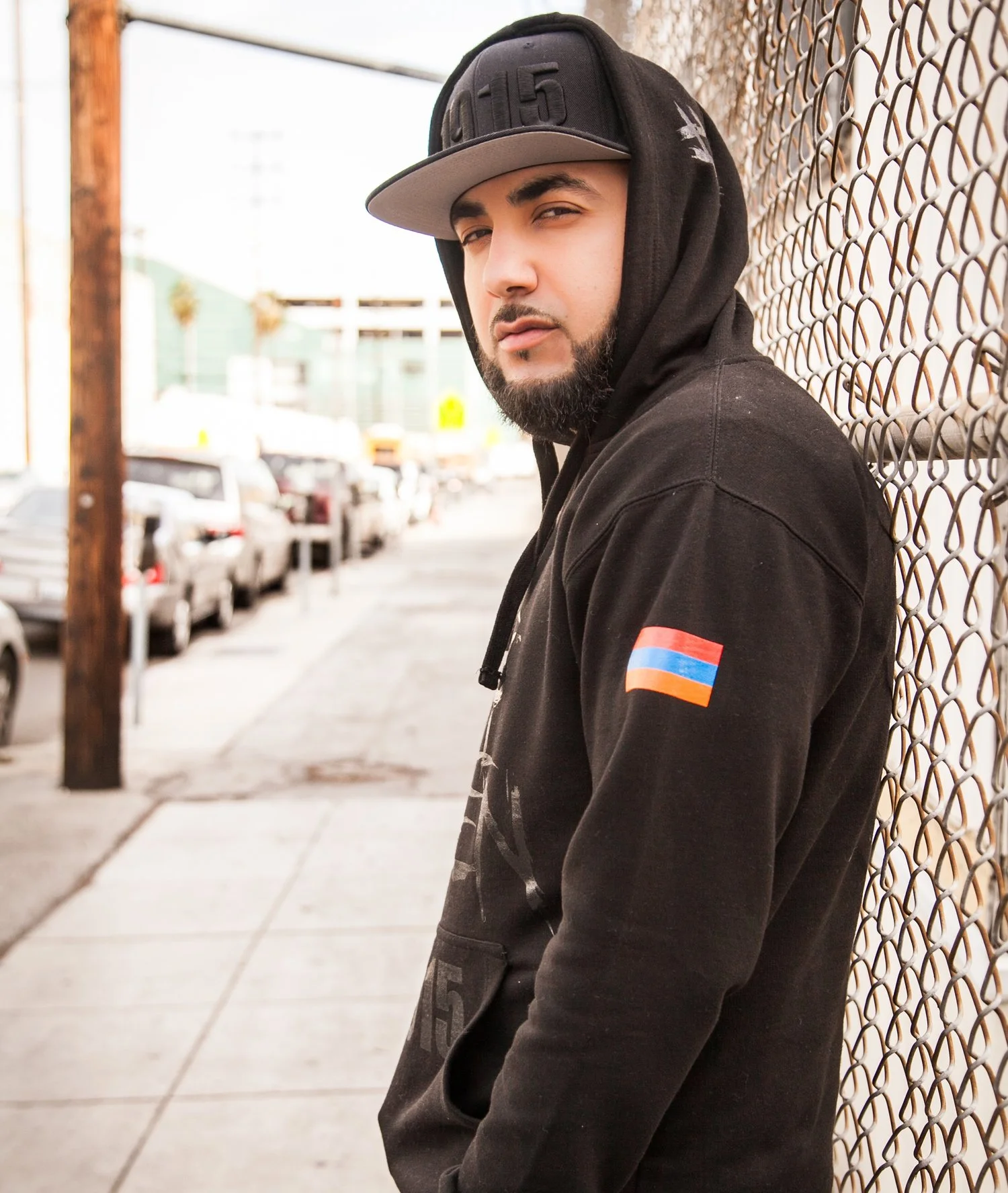 Open Wounds 1915 - Black on Black Hoodie w/ Flag Armenian Genocide Clothes