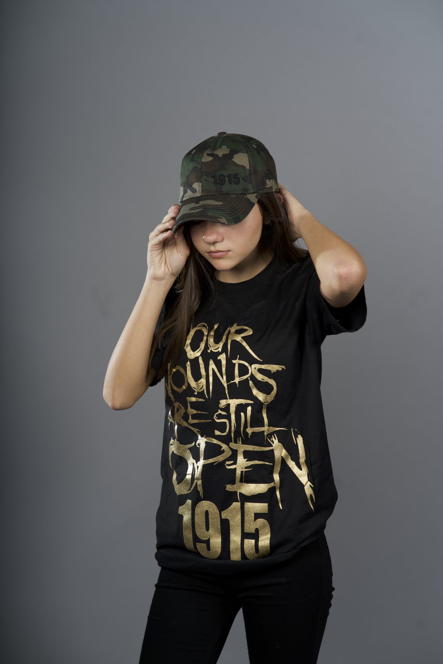 Open Wounds 1915 Cap - Camo w/ Red or Black Armenian Genocide Clothes