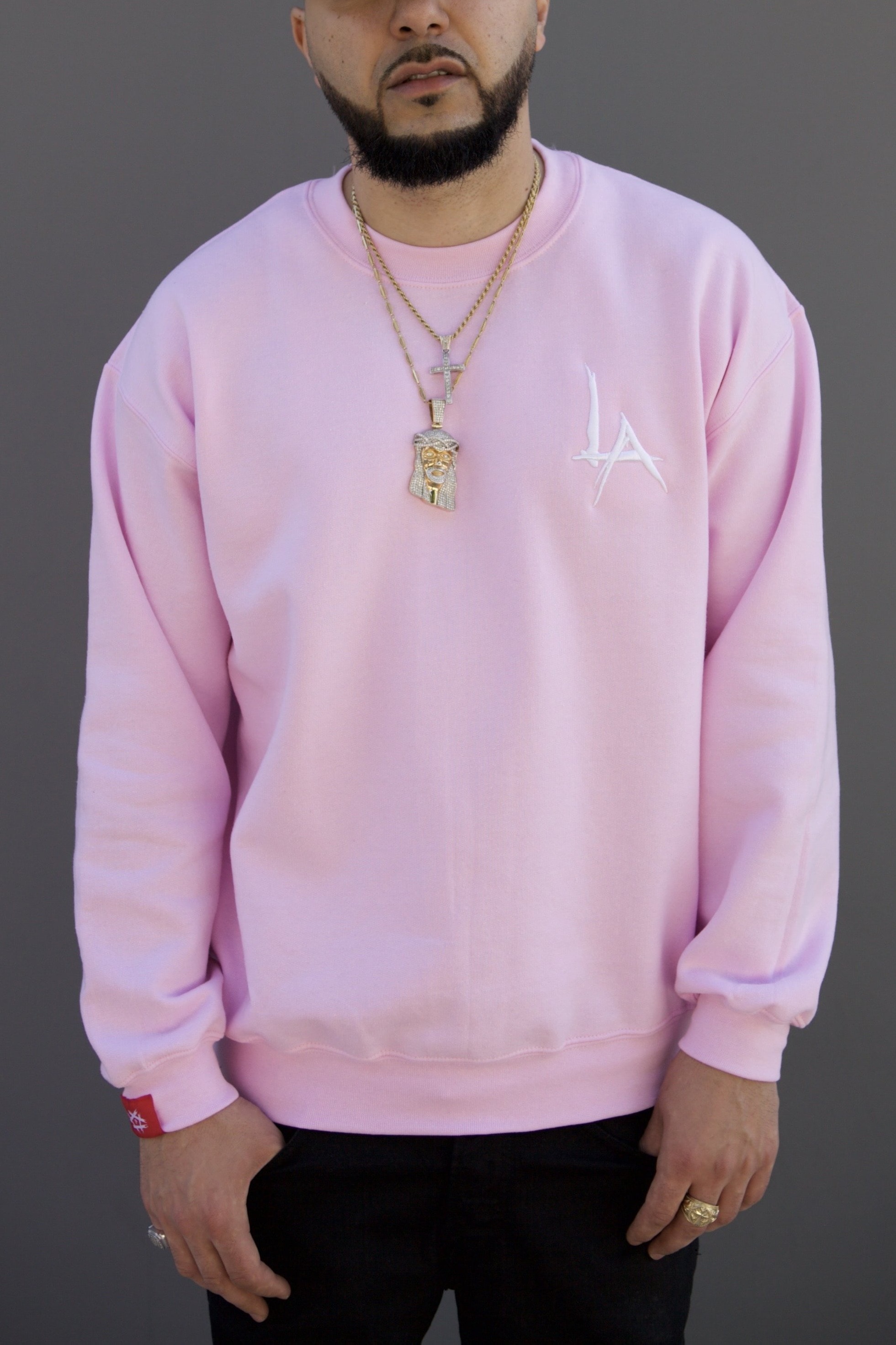 Signature Pentagon LA Crewneck - Baby Pink