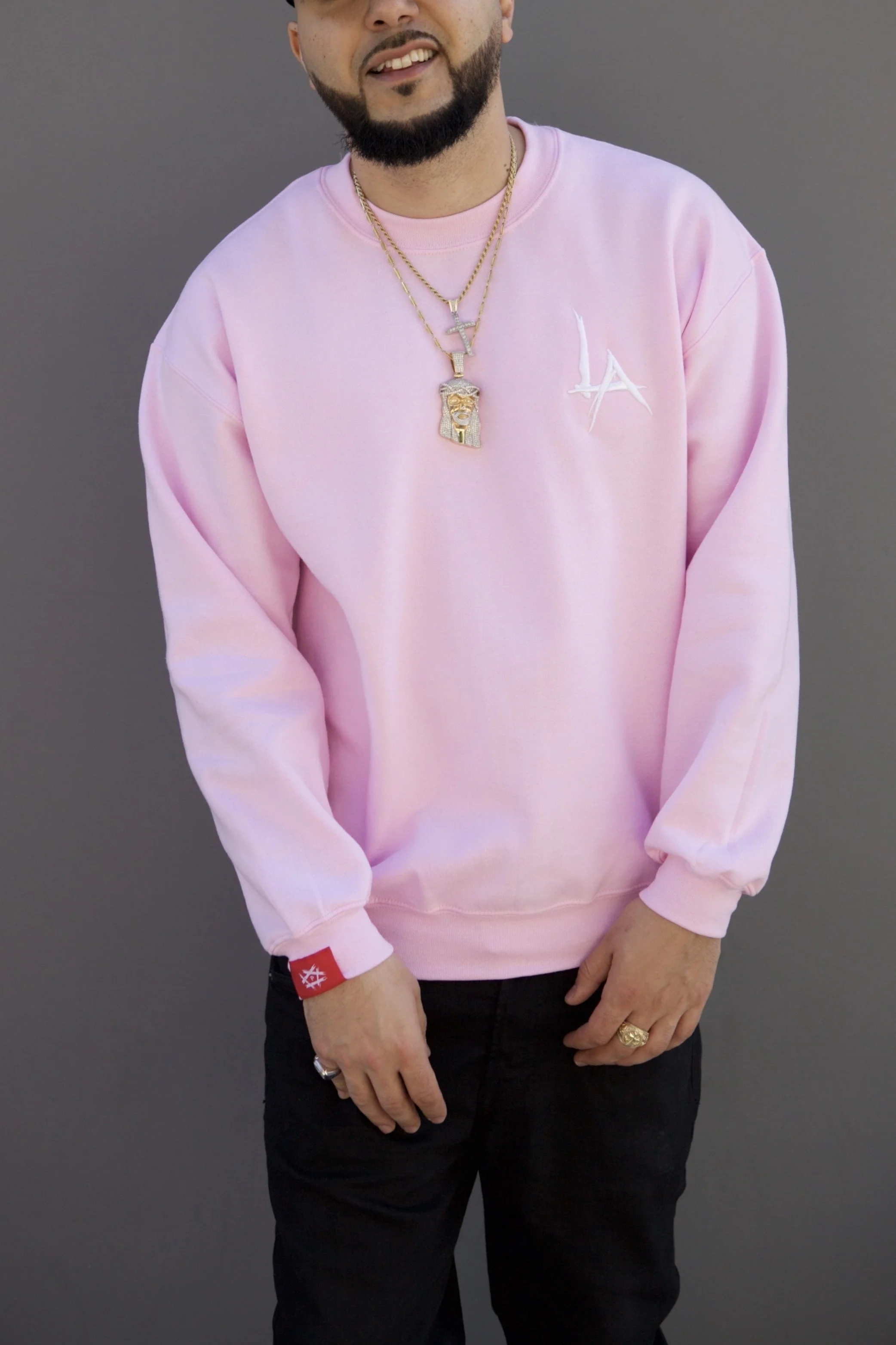 Signature Pentagon LA Crewneck - Baby Pink