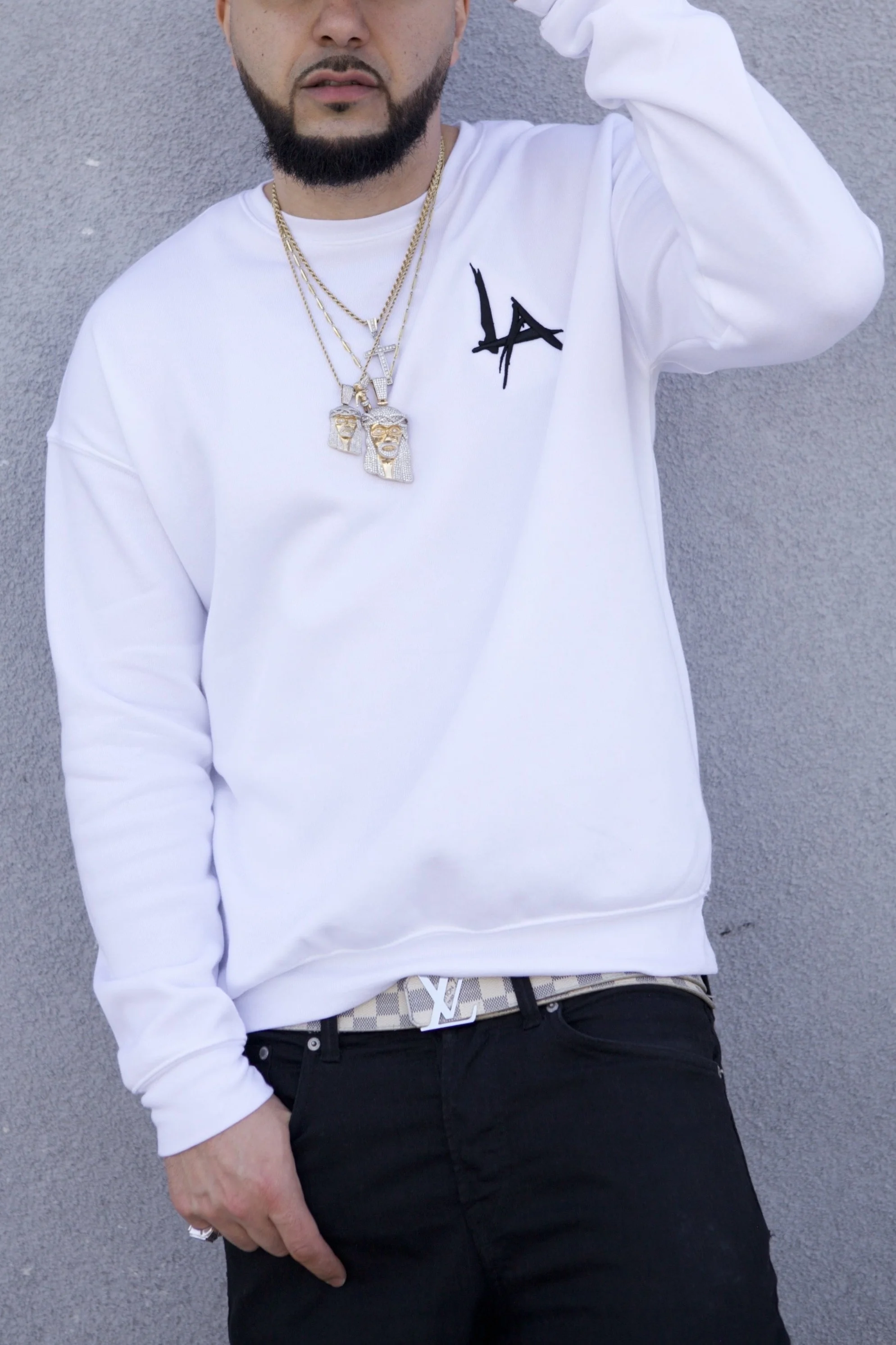 Signature Pentagon LA Crewneck - White