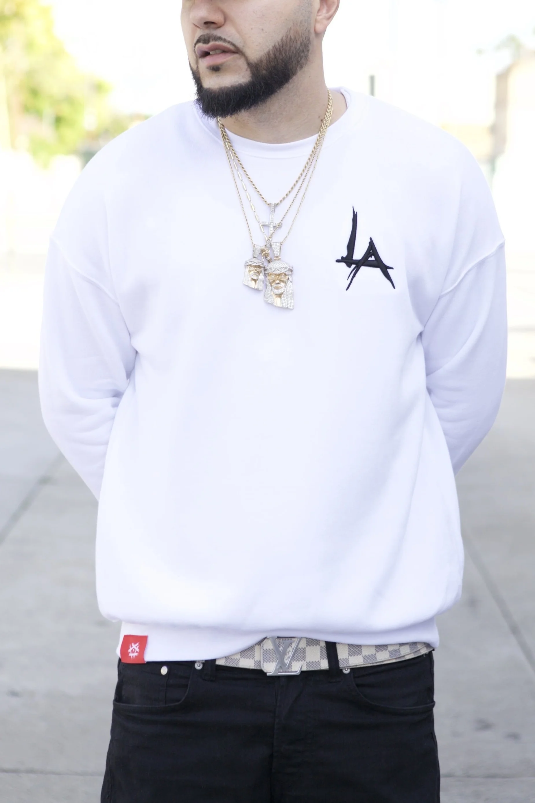 Signature Pentagon LA Crewneck - White