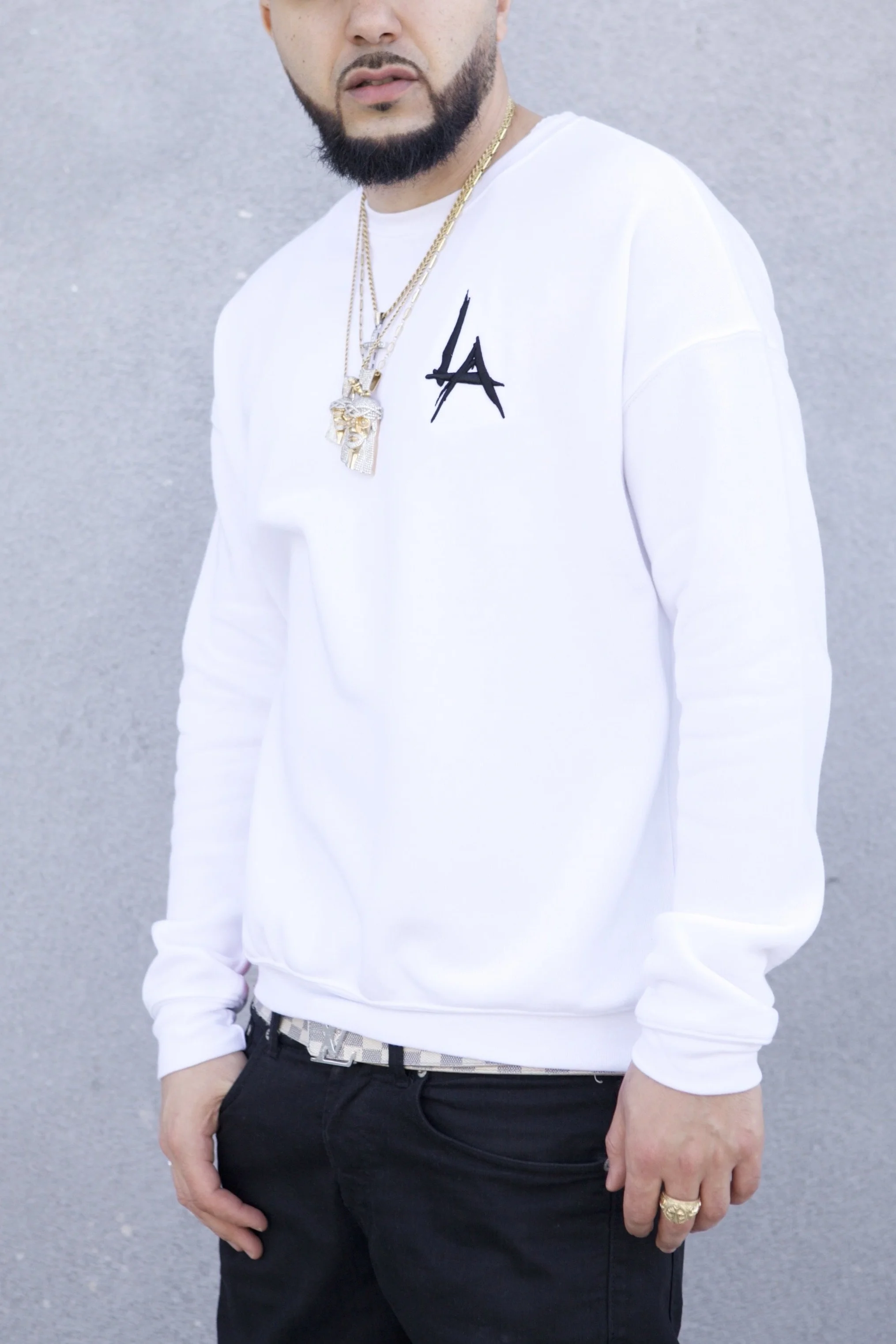 Signature Pentagon LA Crewneck - White