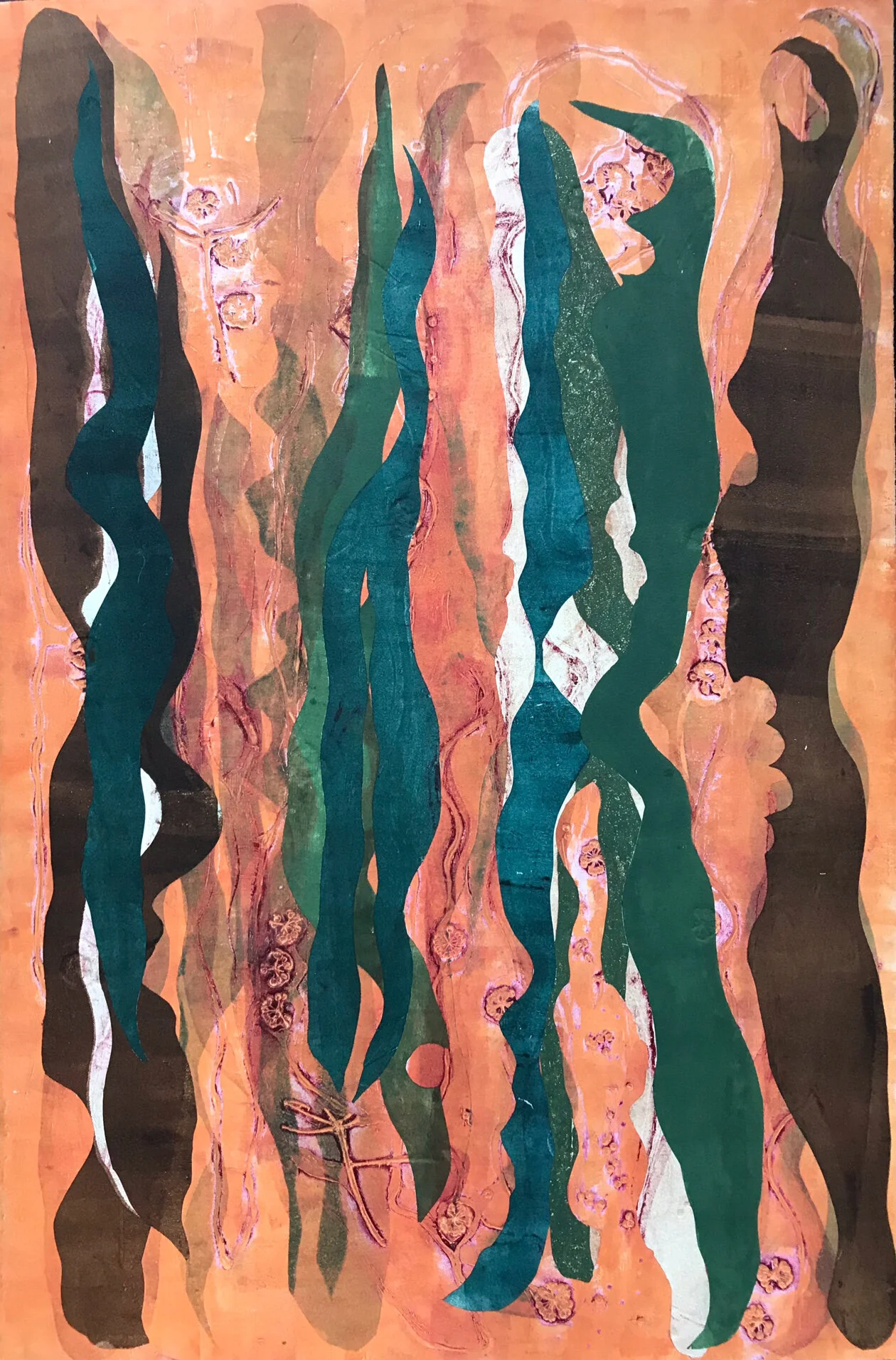  ALL TURNED UP Collograph/Edition Variable I/IX Image: 20 x 30 inches Paper: 20 x 30 inches Series of&nbsp;9 Printed by Kathy Caraccio Printing Studio © 2020 Carol Morrison 