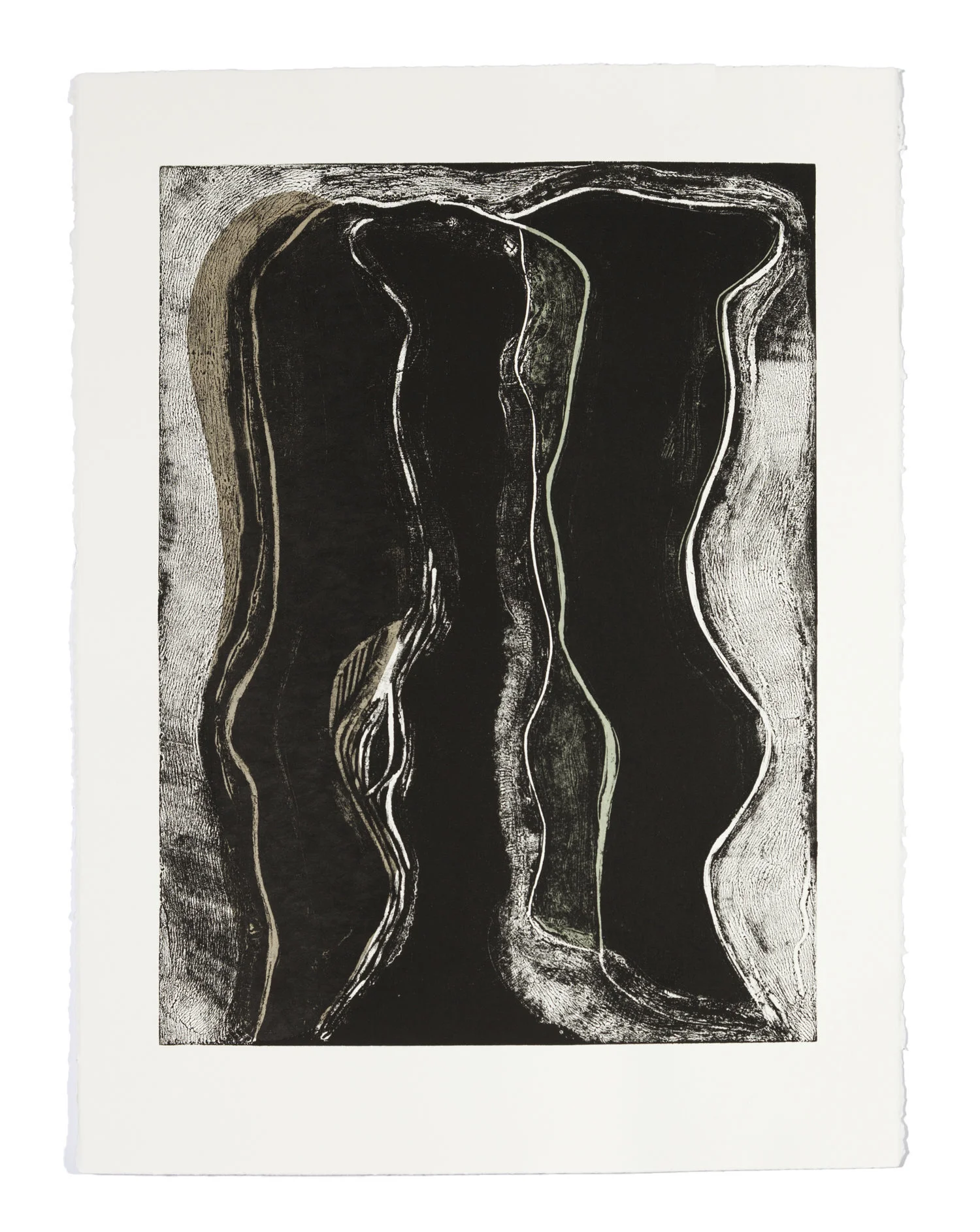  PHASES III Woodcut with carborundum and chine-collé Image: 17.75 x 24 inches Paper: 22.6 x 30 inches Printed by 10 Grand Press © 2017 Carol Morrison 