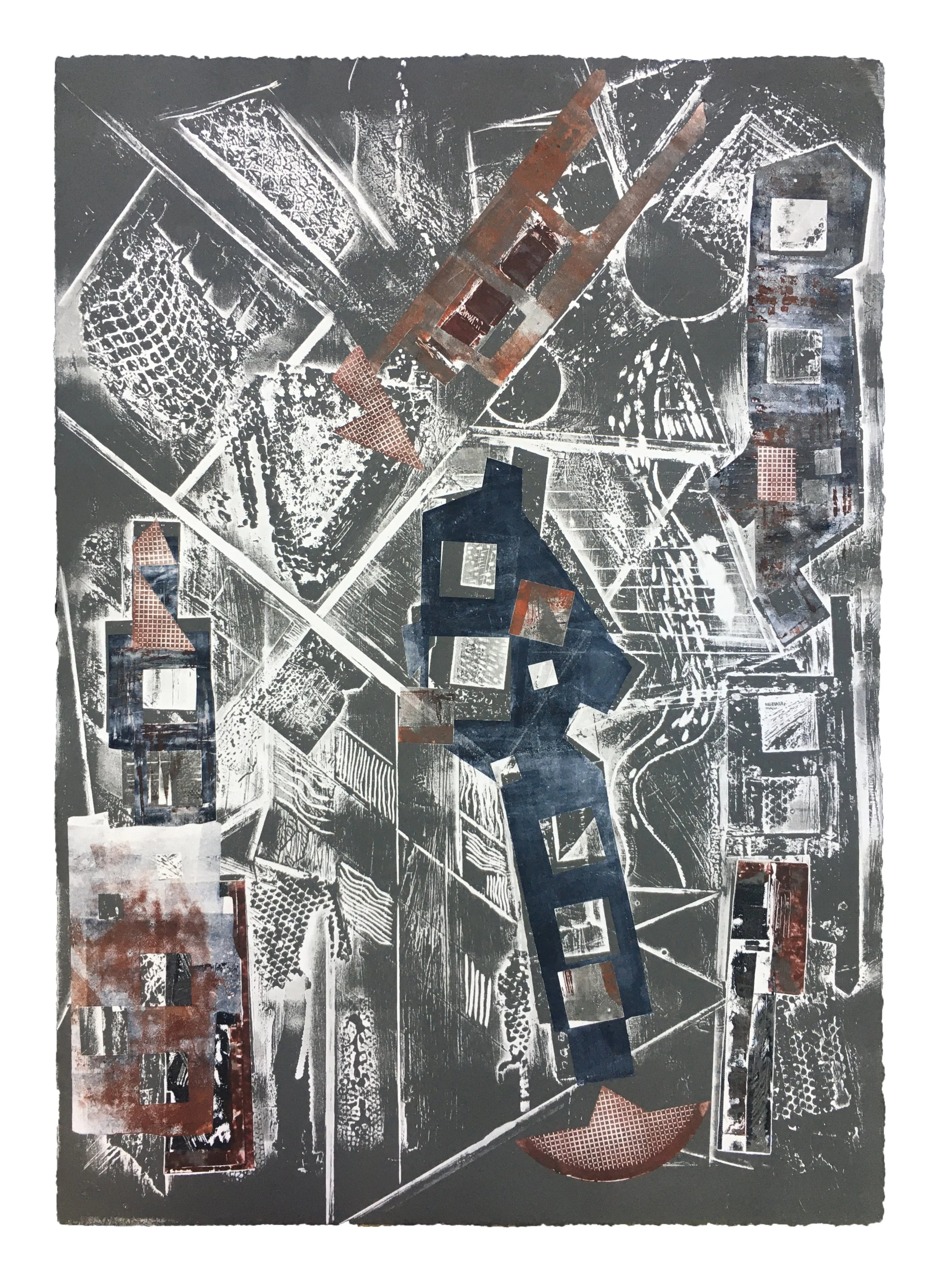 SUPERIMPOSED Collagraph: Edition Variable II/II Image: 20 3/5 inches x 28 3/8 inches Paper: 20 3/5 inches x 28 3/8 inches Printed by Kathy Caraccio Printmaking Studio ©2023 Carol Morrison 