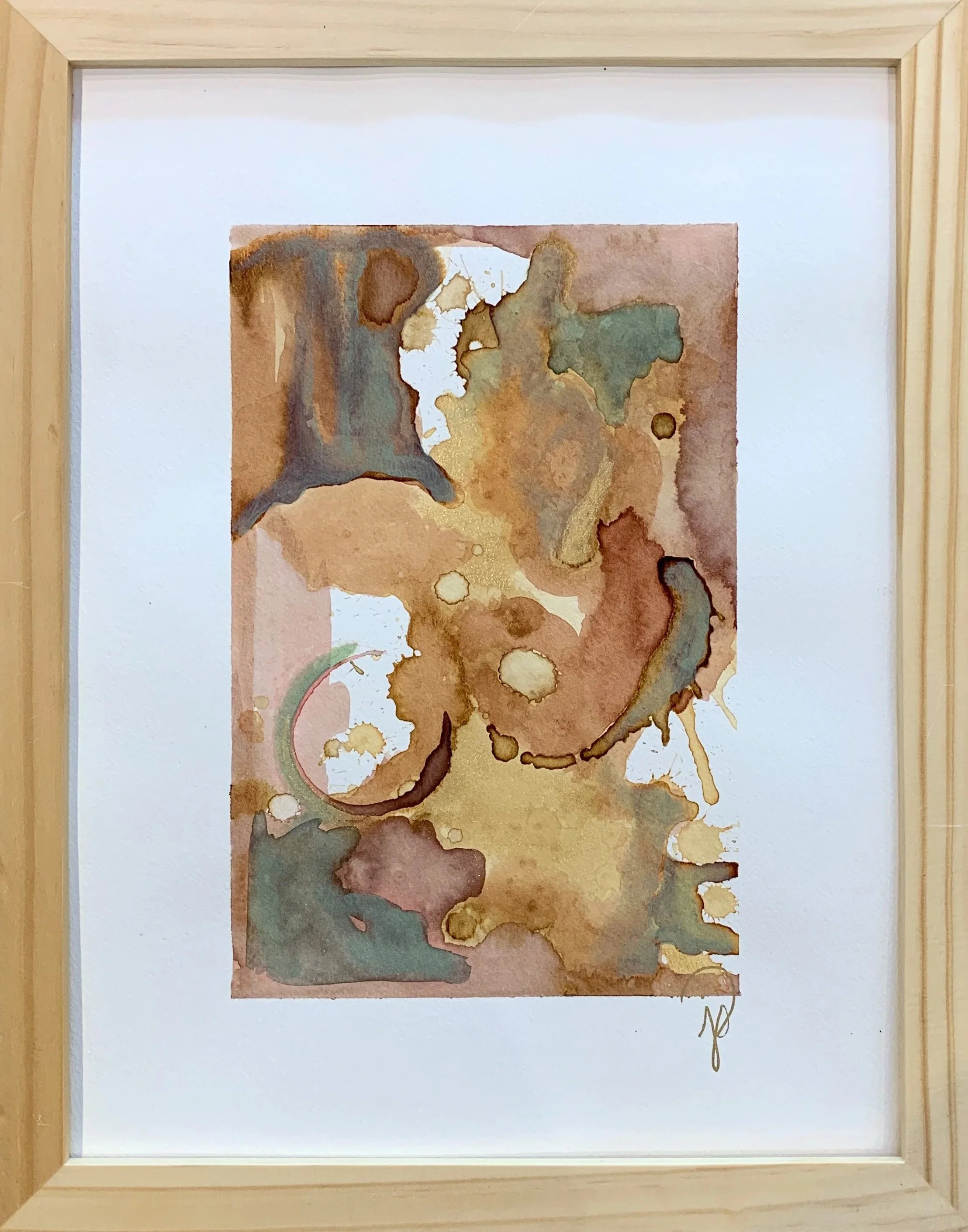 Framed botanical ink on paper