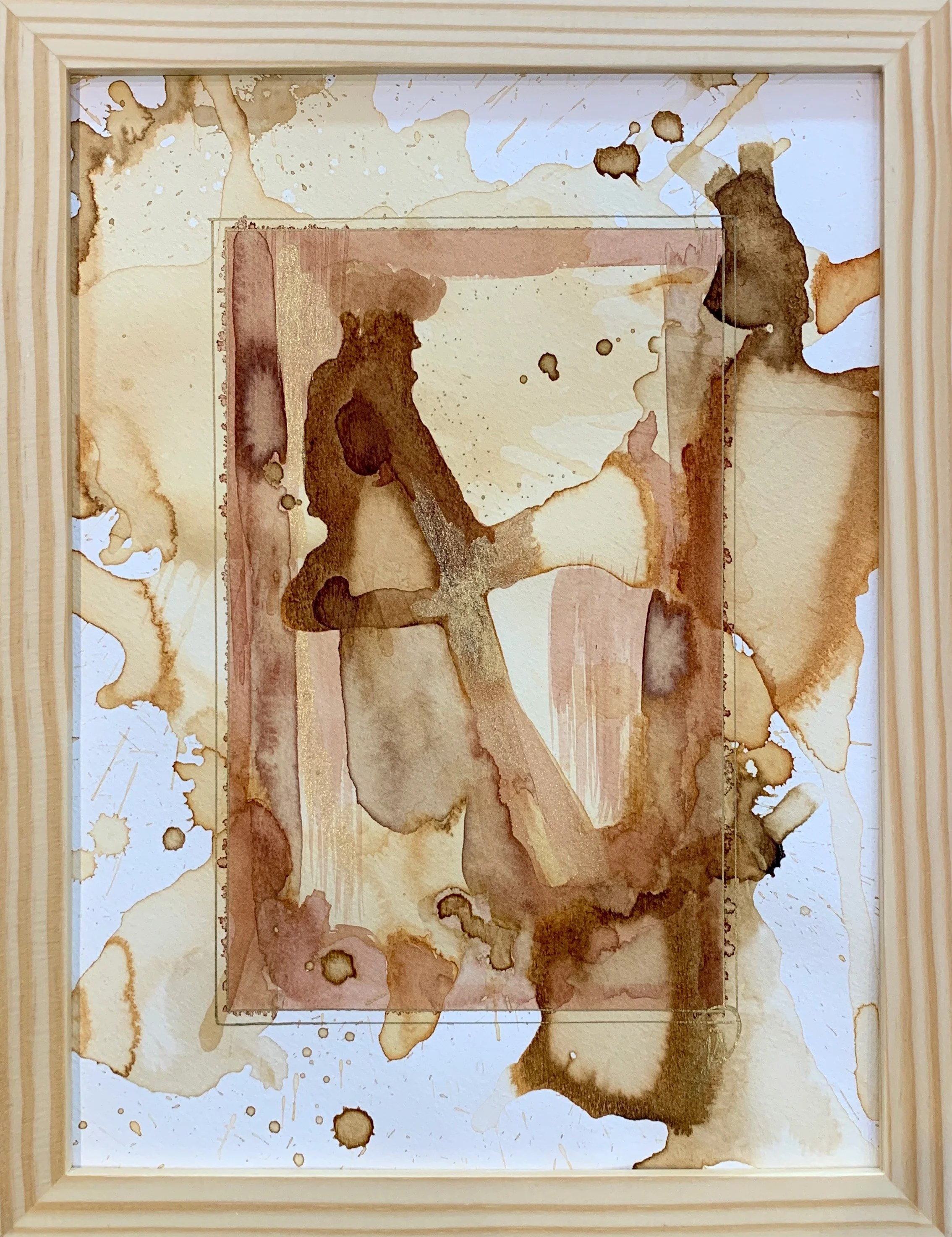 Framed botanical ink on paper