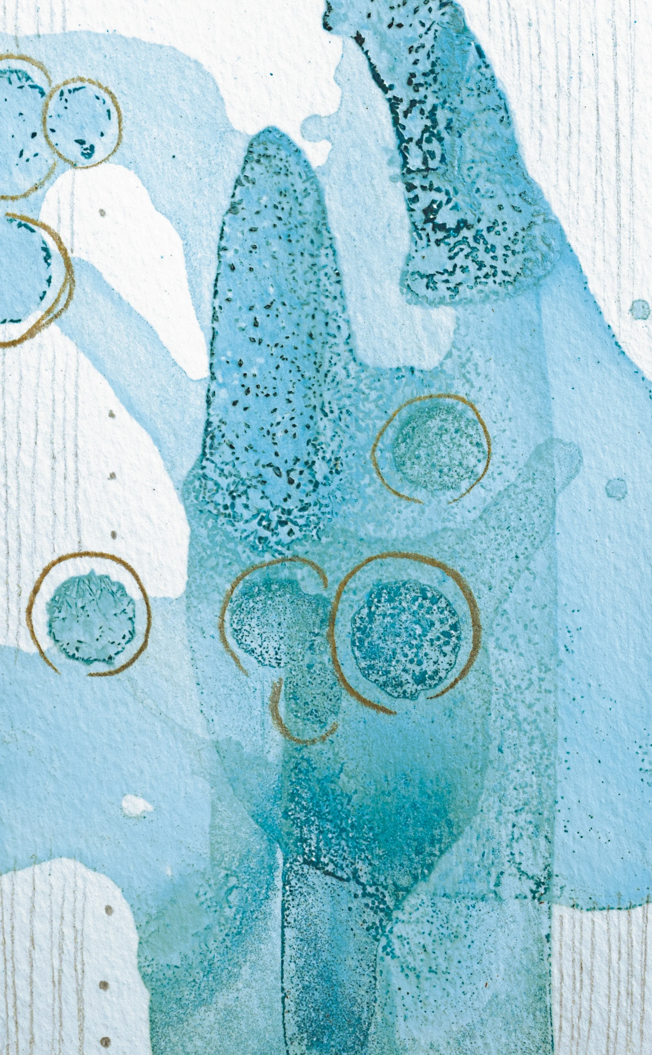 copper ink, turquoise color with line details