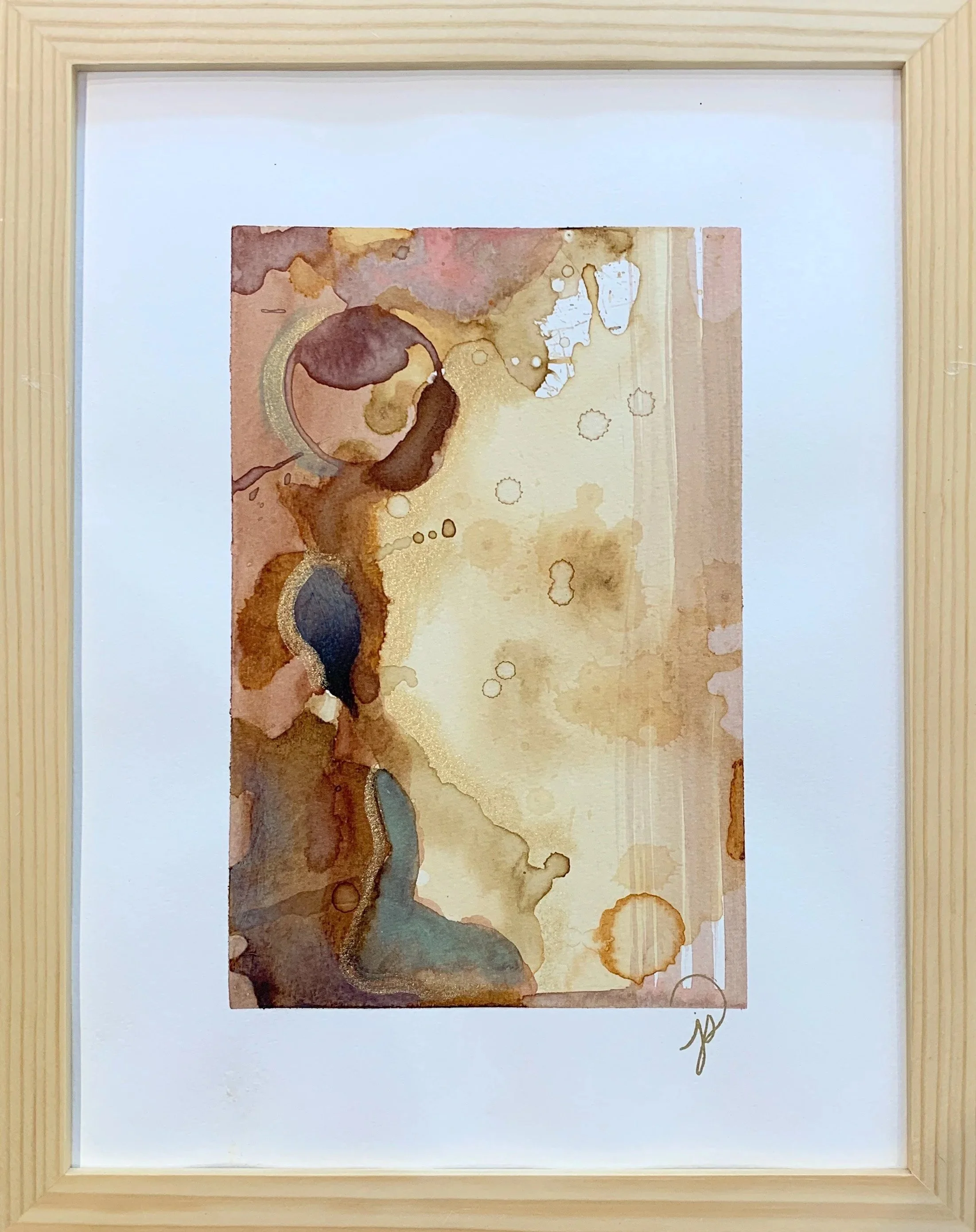 Framed botanical ink on paper