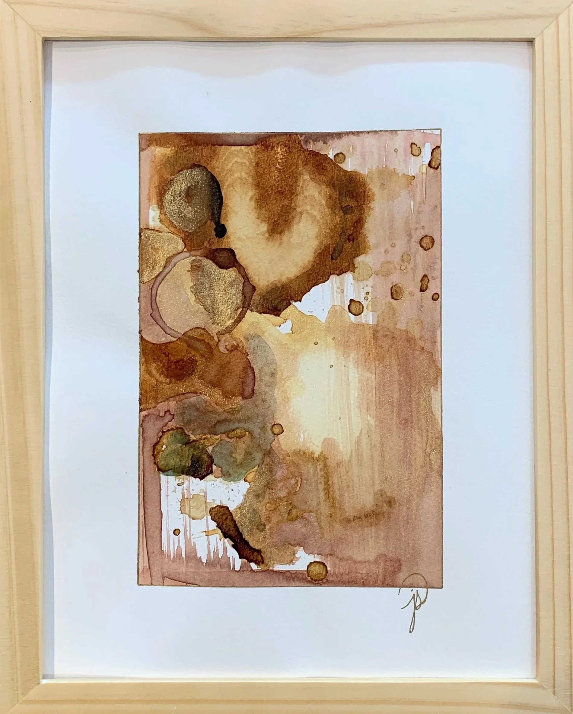 Framed botanical ink on paper