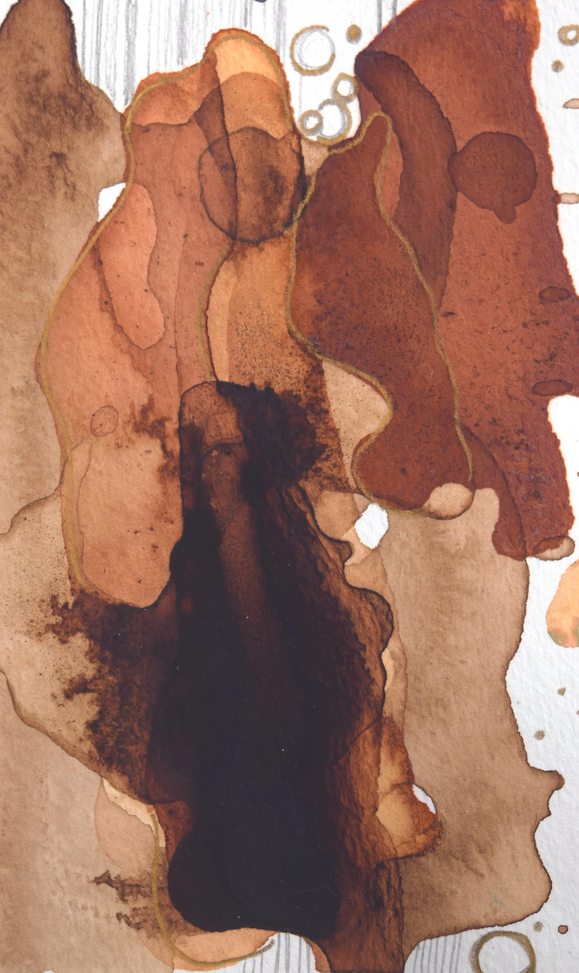 Avocado and coffee ink on paper