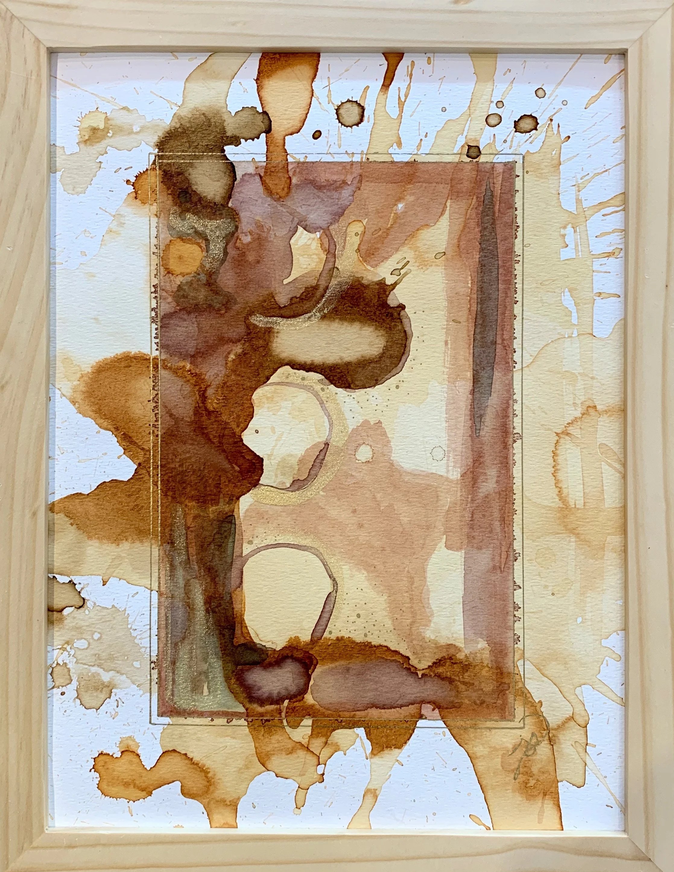 Framed botanical ink on paper