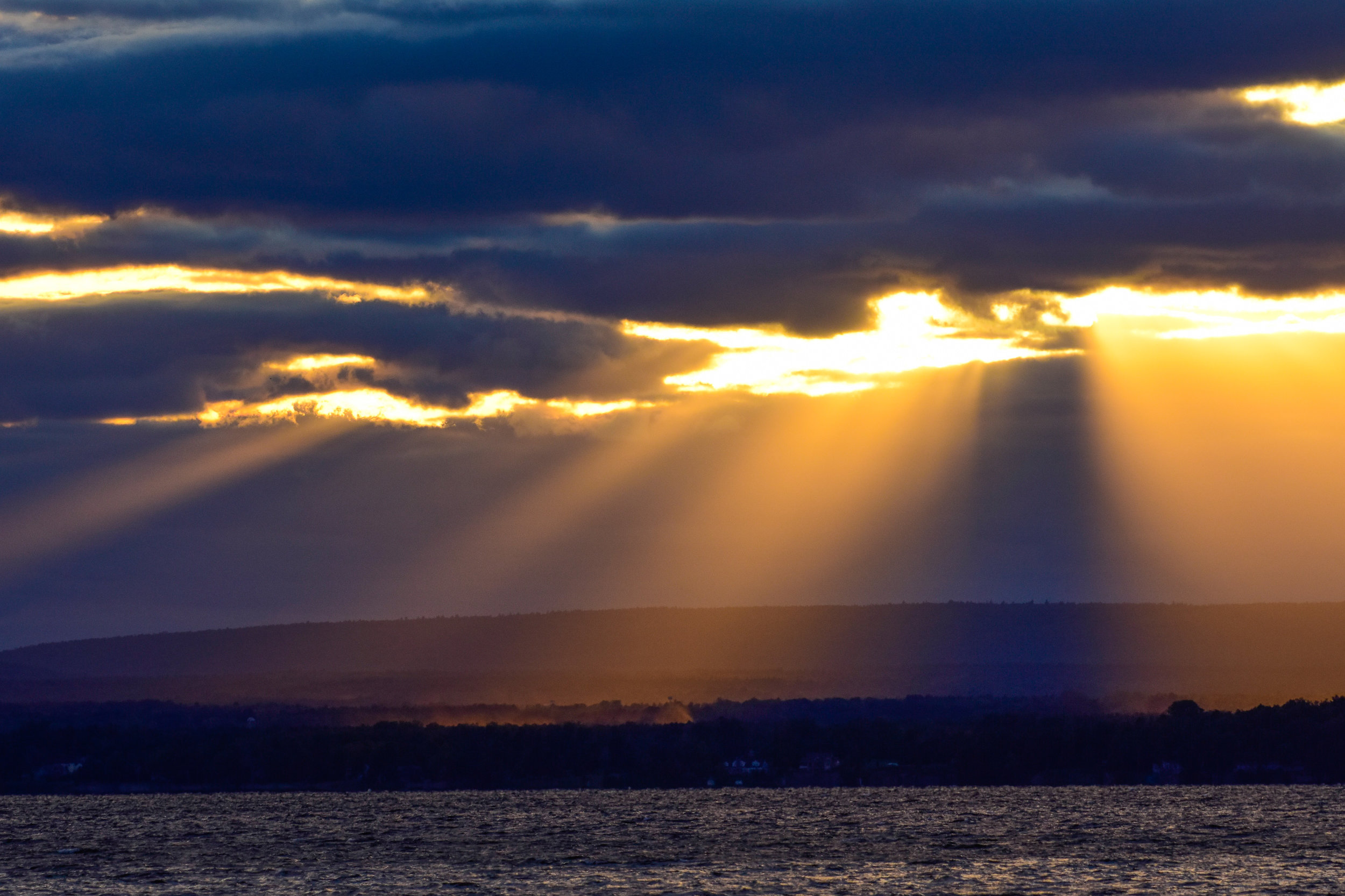 Rays of Sunlight over Lake Champlain 