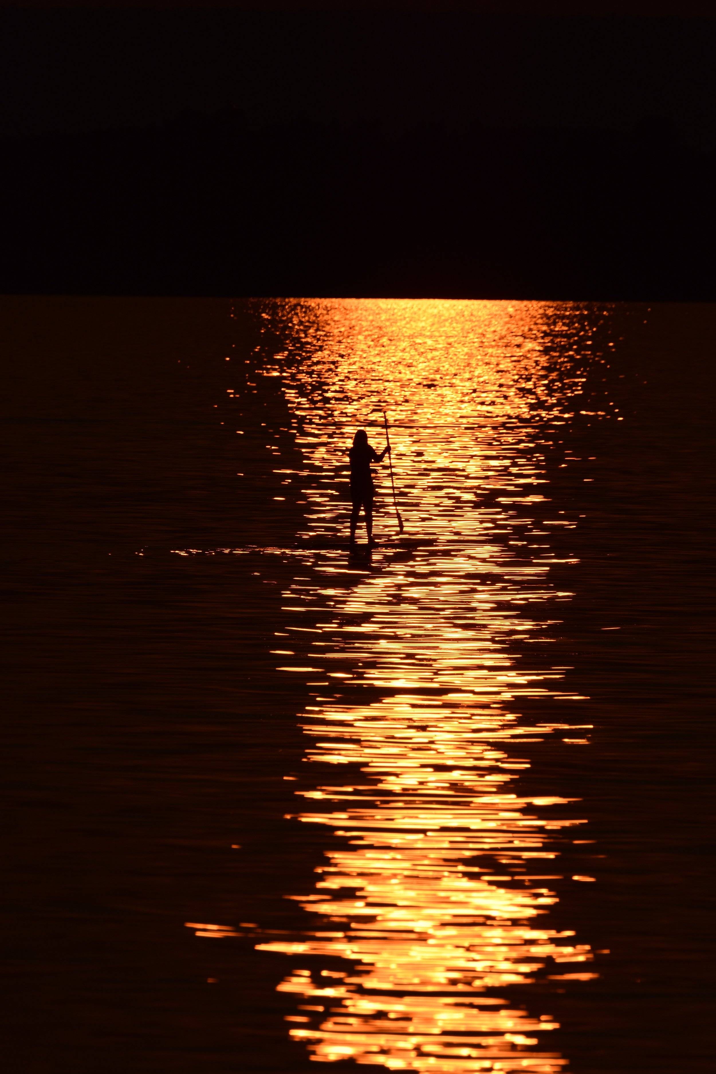 Paddleboarder on Lake Champlain at Sunset_2