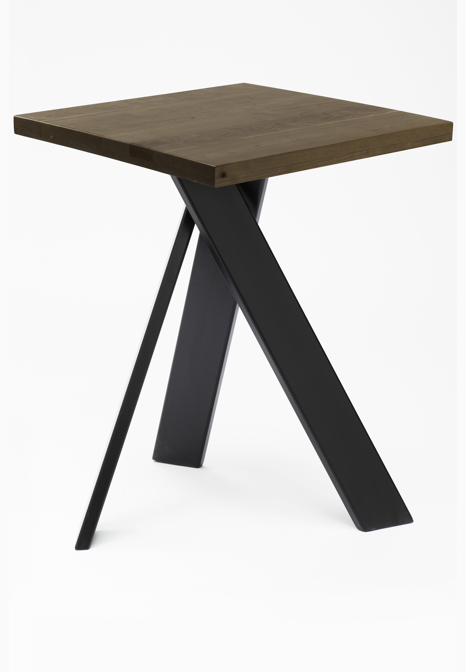 24" x 24" x 30" Dining/Restaurant Table<br>Solid Cherry with Black Powder Coated Base