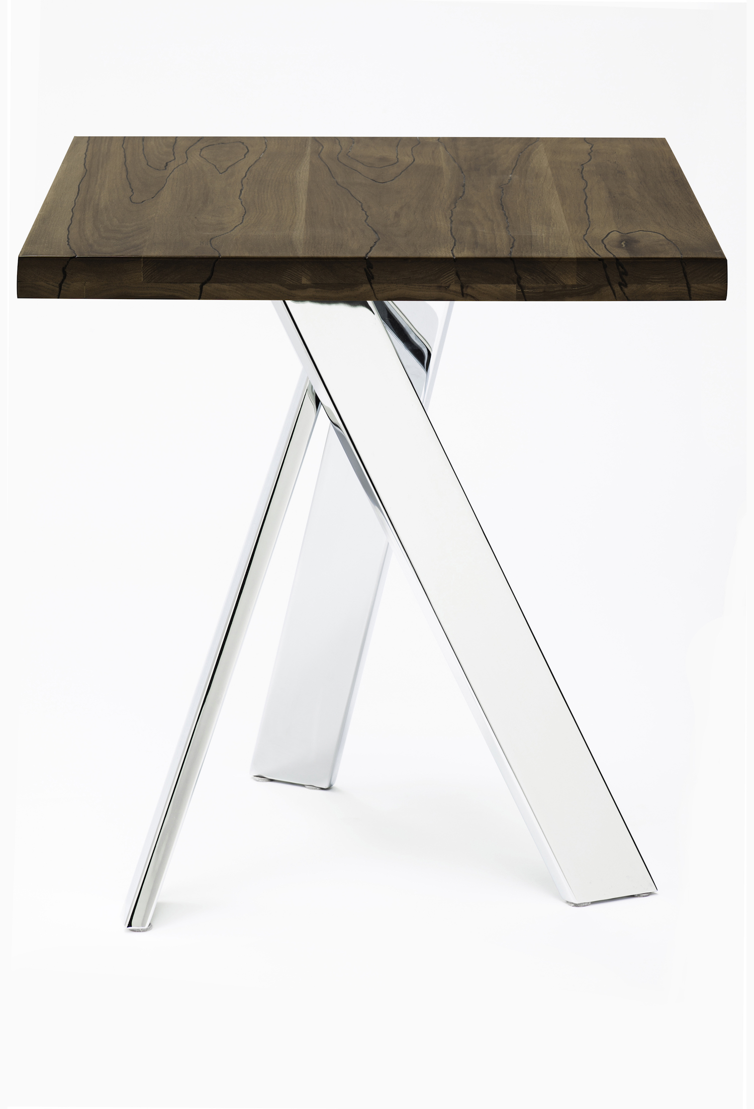 24" x 24" x 30" Dining/Restaurant Table<br>Solid Hickory with Chrome Plated Base
