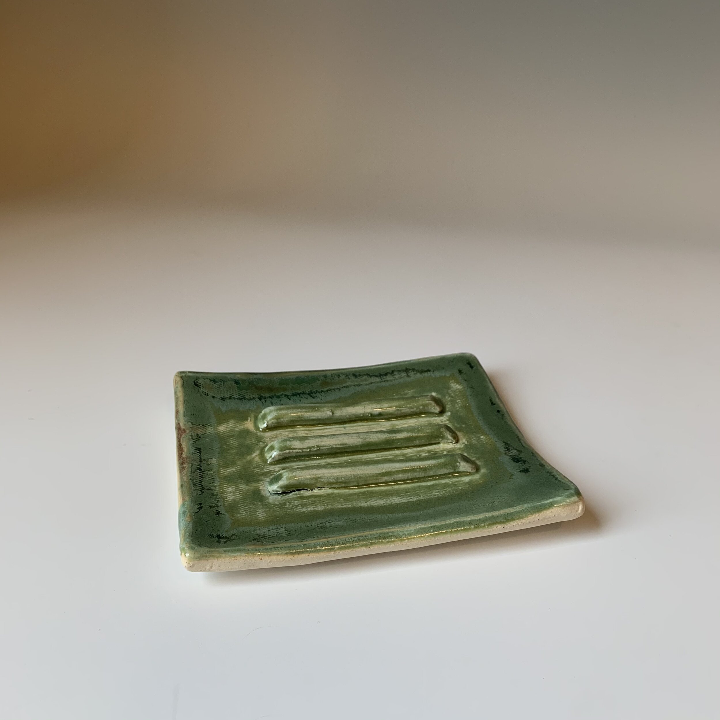 Soap Dish Green &amp; Square