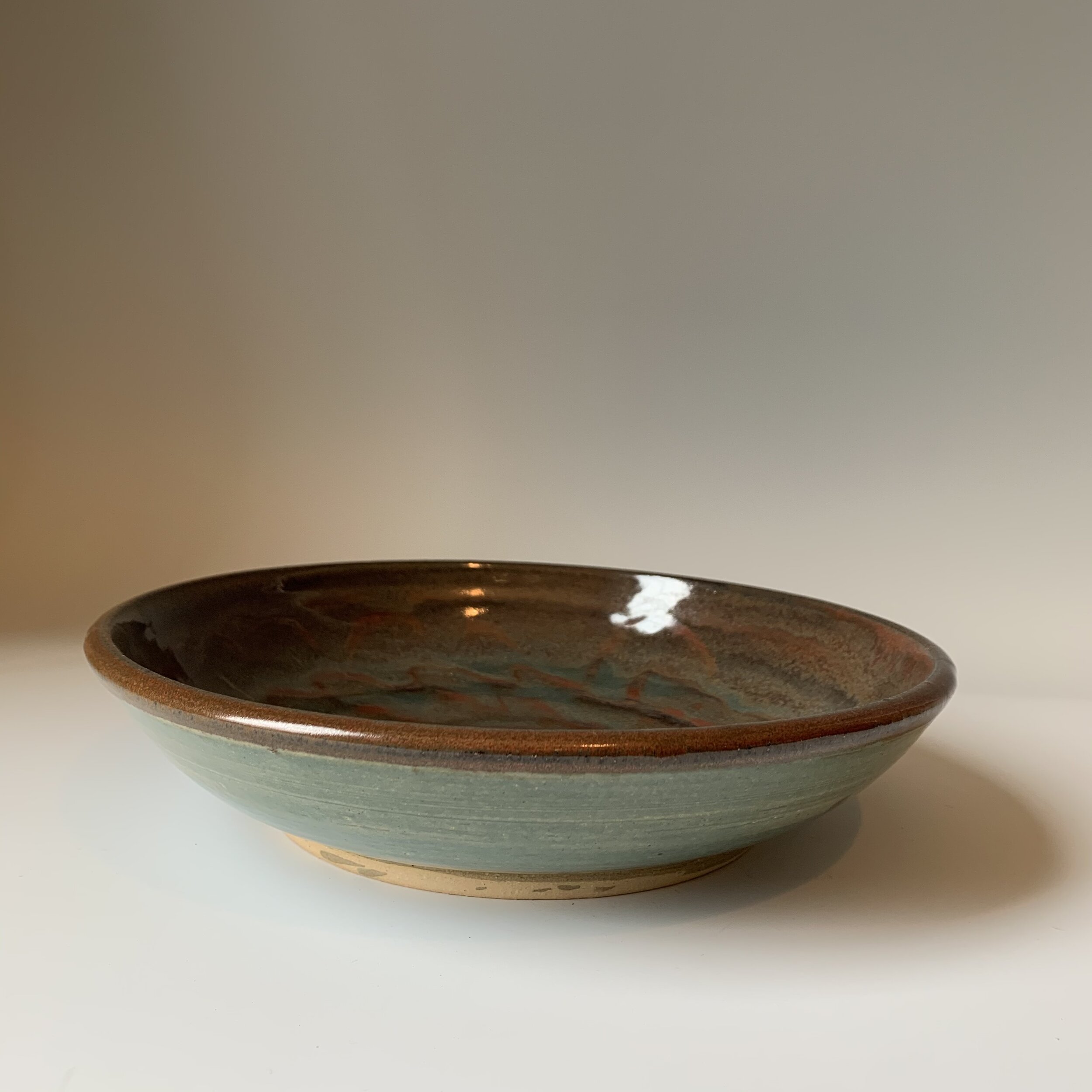 Large Brown &amp; Green Bowl