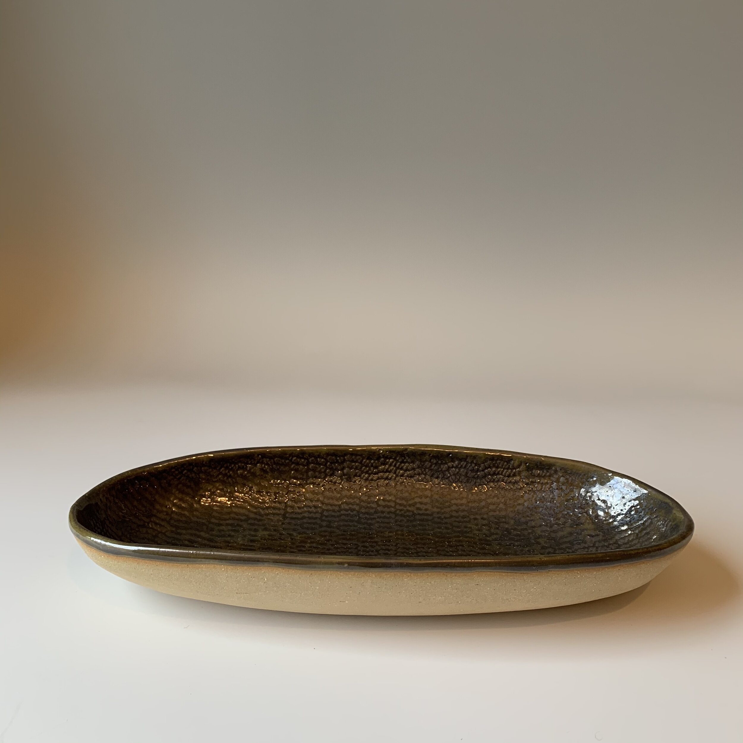 Metallic Oval Bowl