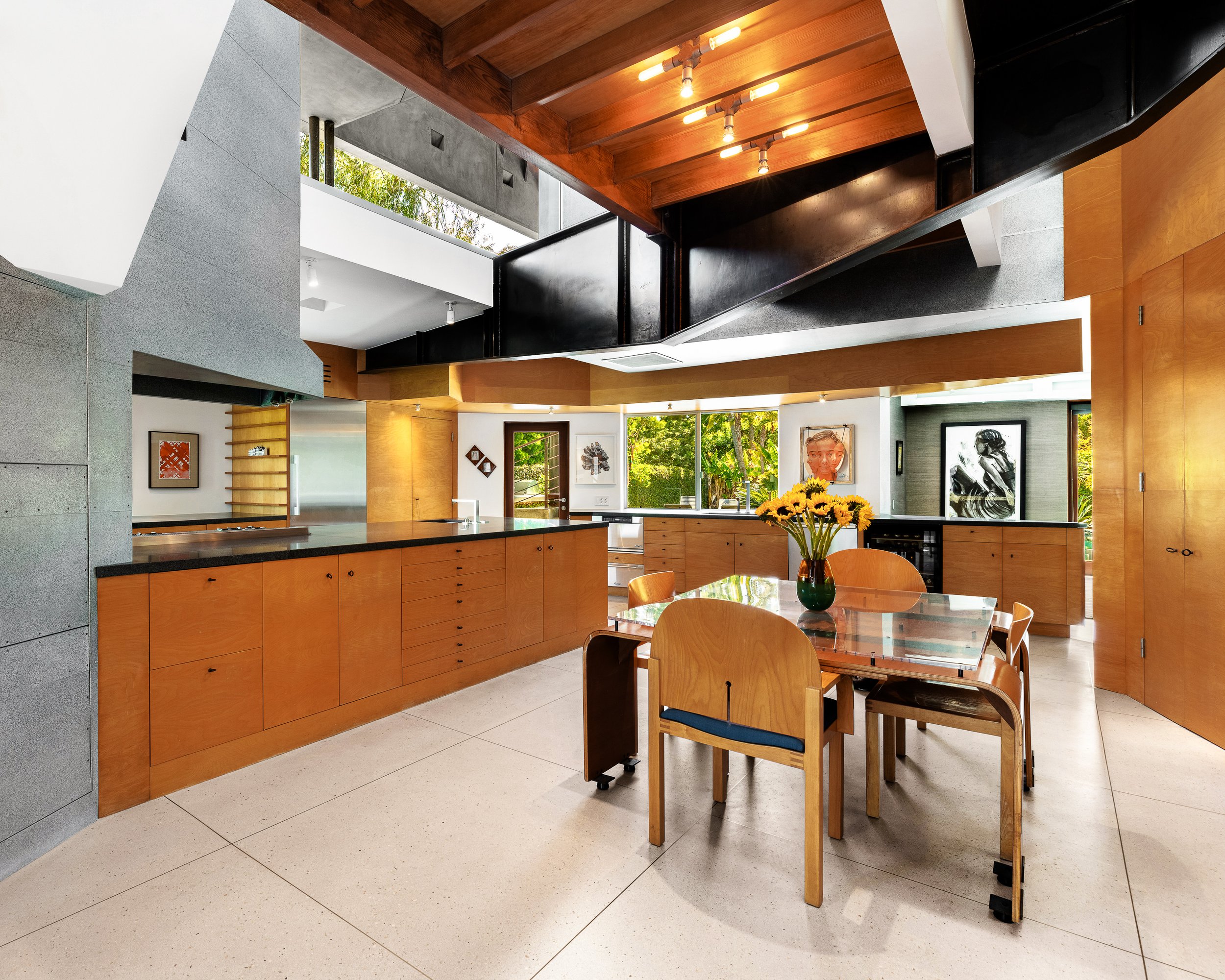 Interior design photography detail of a Los Angeles kitchen with refined materials.