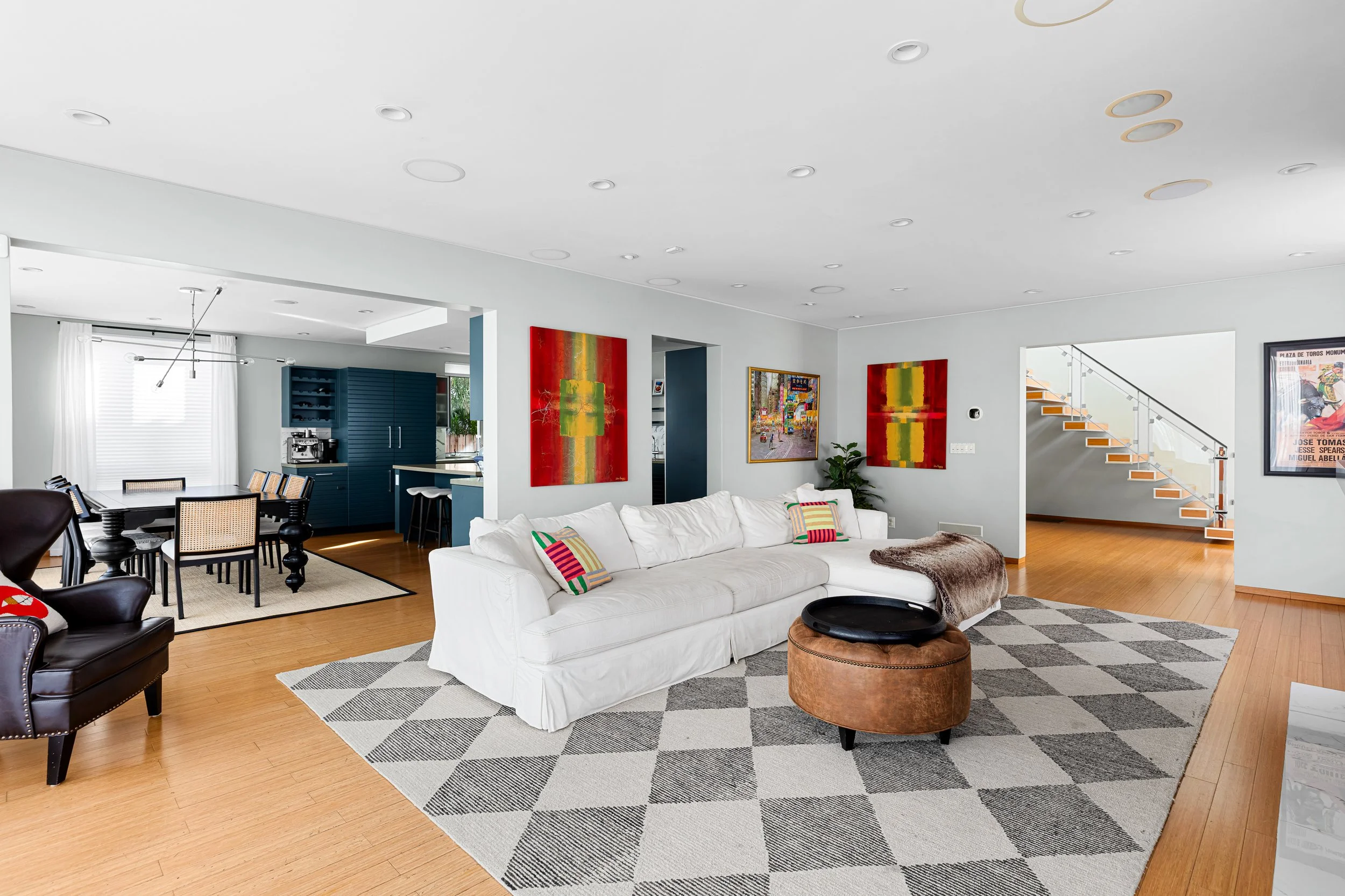 West Hollywood real estate photography of a modern living room in a luxury home